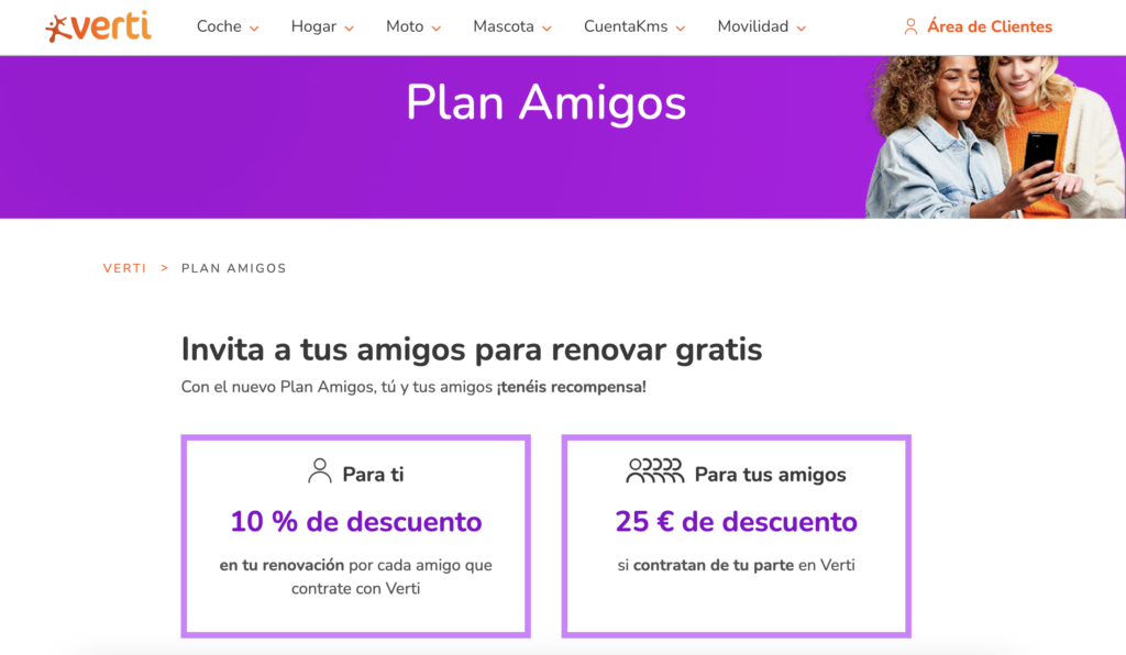 programa de referidos de verti