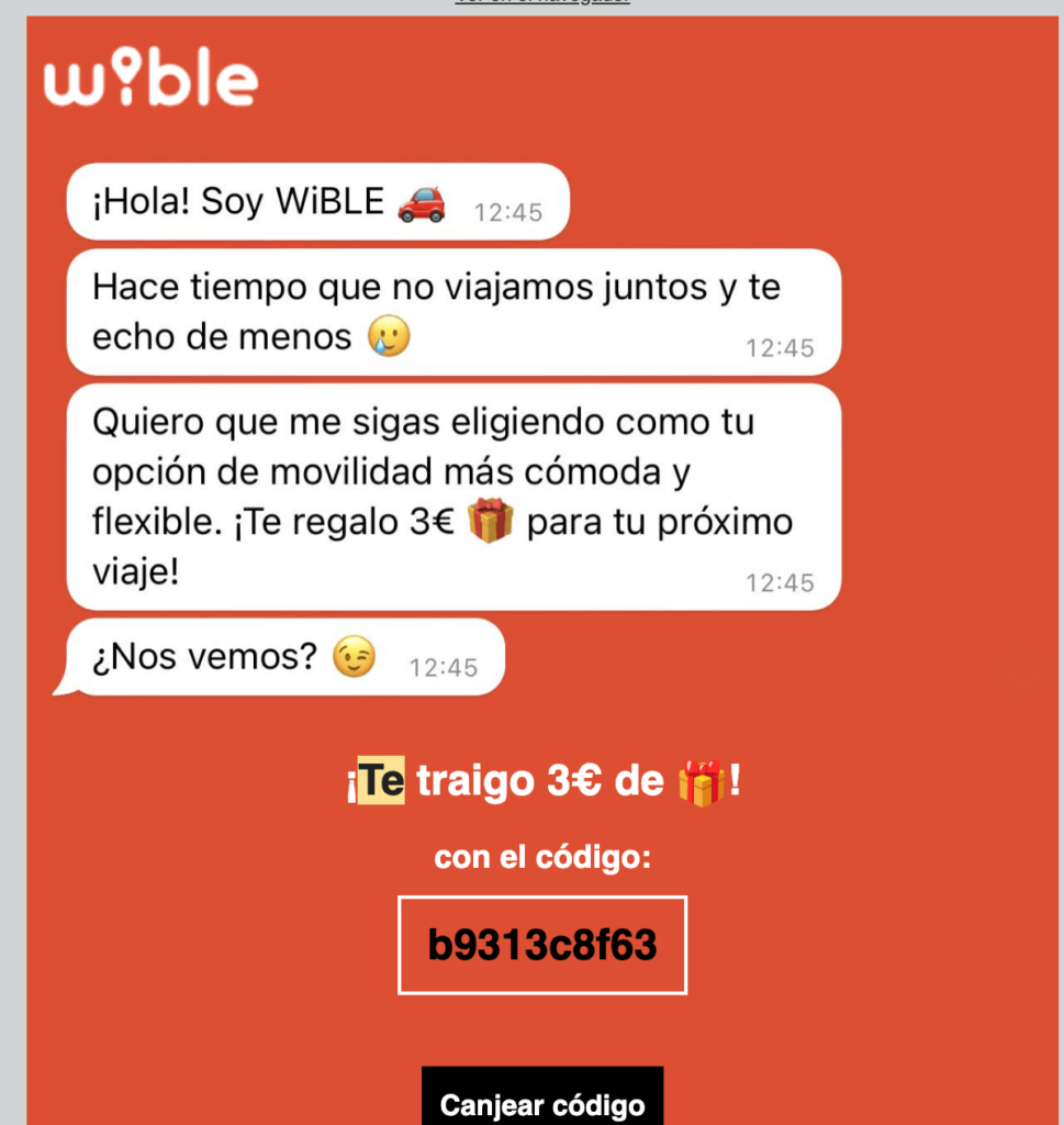 ejemplo de reactivación de usuarios de wible