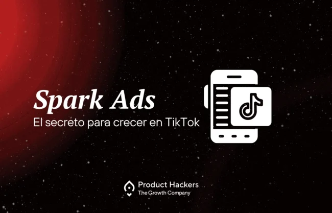Spark Ads: El secreto para crecer en TikTok. Imagen con fondo oscuro y el logo de TikTok en un móvil, destacando la importancia de este formato publicitario para la adquisición de usuarios.