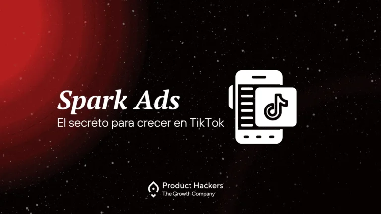 Spark Ads: El secreto para crecer en TikTok. Imagen con fondo oscuro y el logo de TikTok en un móvil, destacando la importancia de este formato publicitario para la adquisición de usuarios.